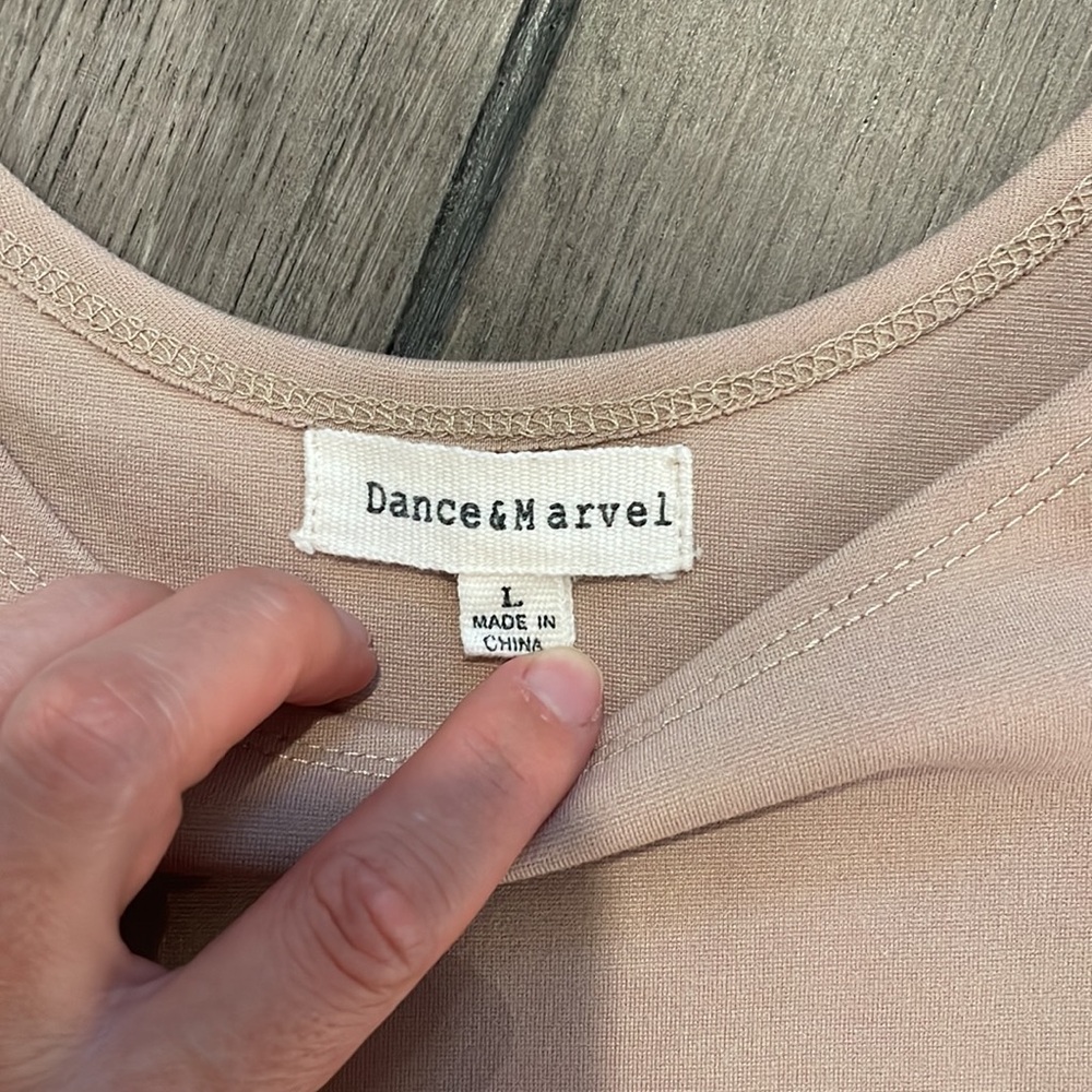 Mini Body-con Dress Color Tan Size L - Picture 12 of 12